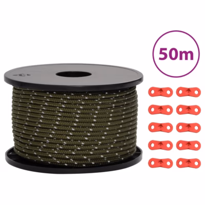 Helkuriga polüpropüleenist telginöör kinnitusaasadega, 50 m, 5 mm