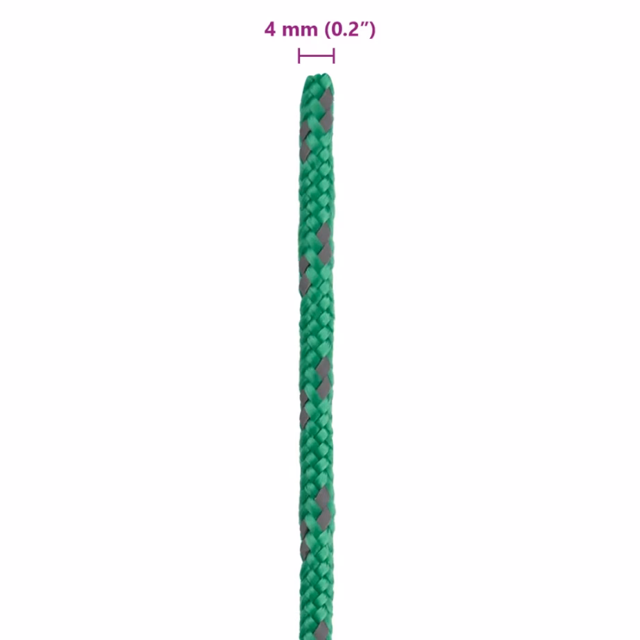 Helkuriga telginöörid alumiiniumkinnitusaasadega, 8 tk, roheline, 4 m, 4 mm - 8