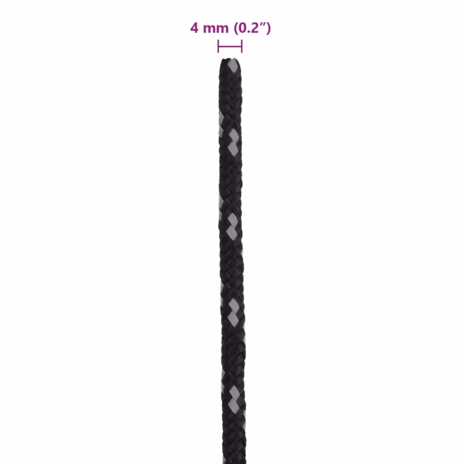 Helkuriga telginöörid alumiiniumkinnitustega, 8 tk, must, 4 m, 4 mm - 8