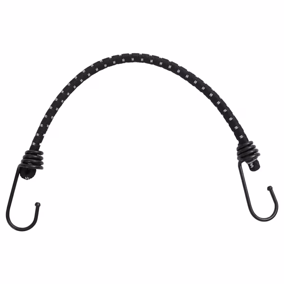 Helkurribaga bungee nöör konksudega, 25 tk, 46 cm, must - 2