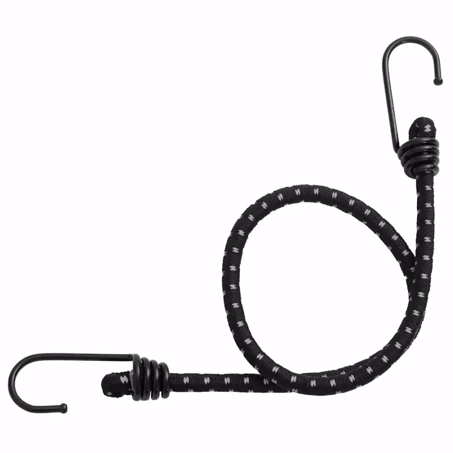 Helkurribaga bungee nöör konksudega, 25 tk, 46 cm, must - 3