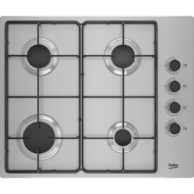 Integreeritav gaasipliidiplaat BEKO HIBG64120SX, 60 cm, 4 põletit, roostevaba teras
