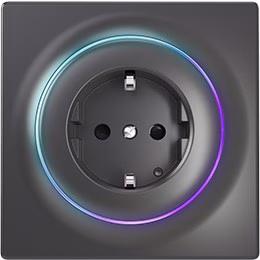 Nutikontakt FIBARO FGWOF-011-8, Type F, must, 110–230 V, 1 pesa