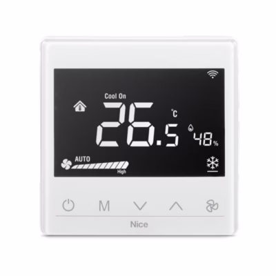 Digitaalne nutitermostaat Nice Fan2-Control Valge, Wi‑Fi ja Z‑Wave, 0–55 °C