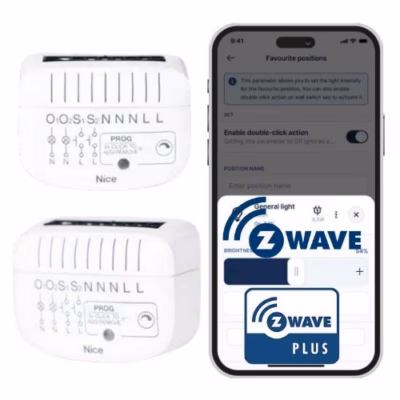 Kahekanaliline LED-hämardusaktuaator Nice DoubleDimmer Control FGD-223 EU, Z-Wave