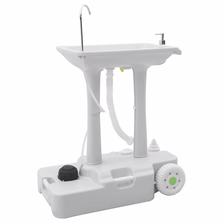 Kaasaskantav kätepesujaam ratastega, hall, 72 x 42 x 103 cm - 2