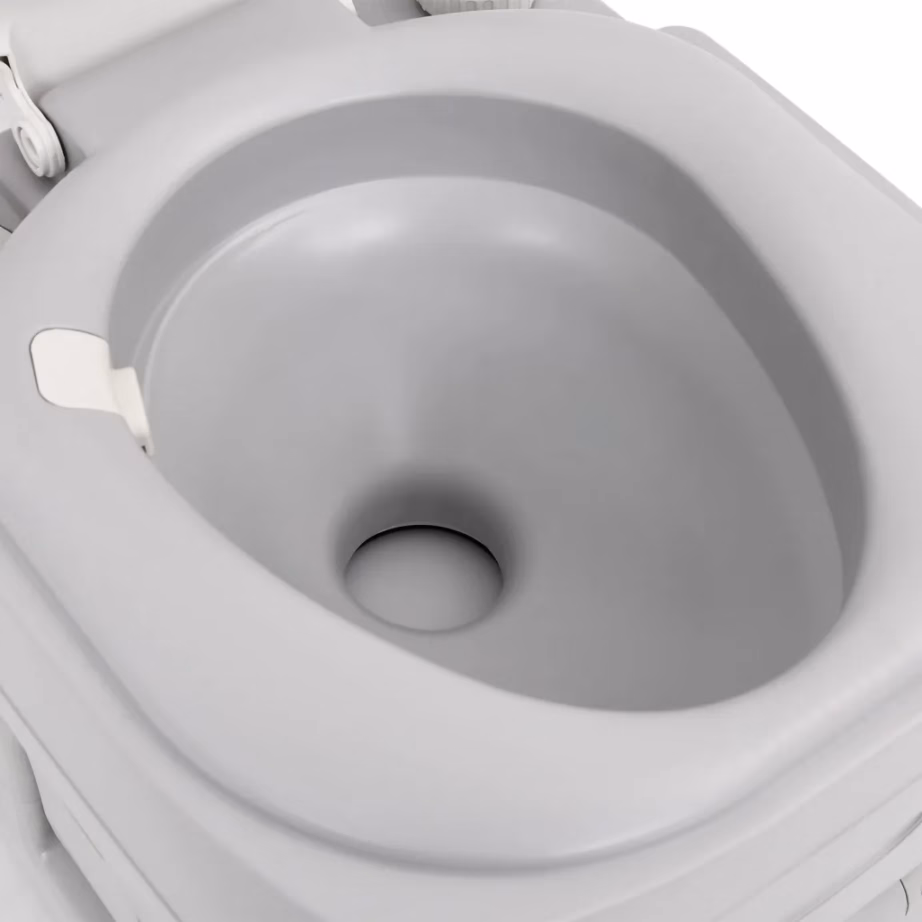 Kaasaskantav matkatualett kolbpumbaga, hall ja valge, 22 l jäätme- ja 12 l veepaagiga, HDPE - 8