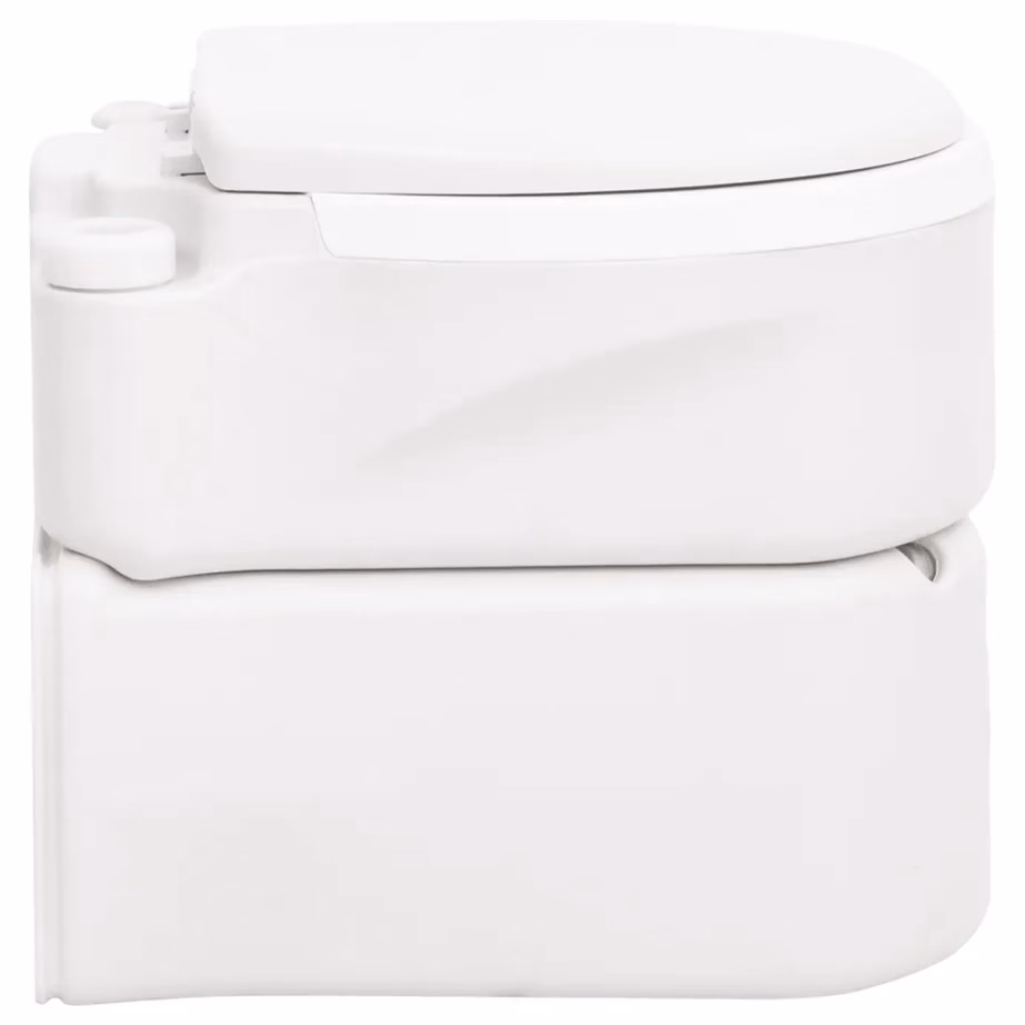 Kaasaskantav matkatualett kolbpumbaga, valge, 24+17 l, HDPE ja PP, 53,5 x 37 x 48 cm - 3