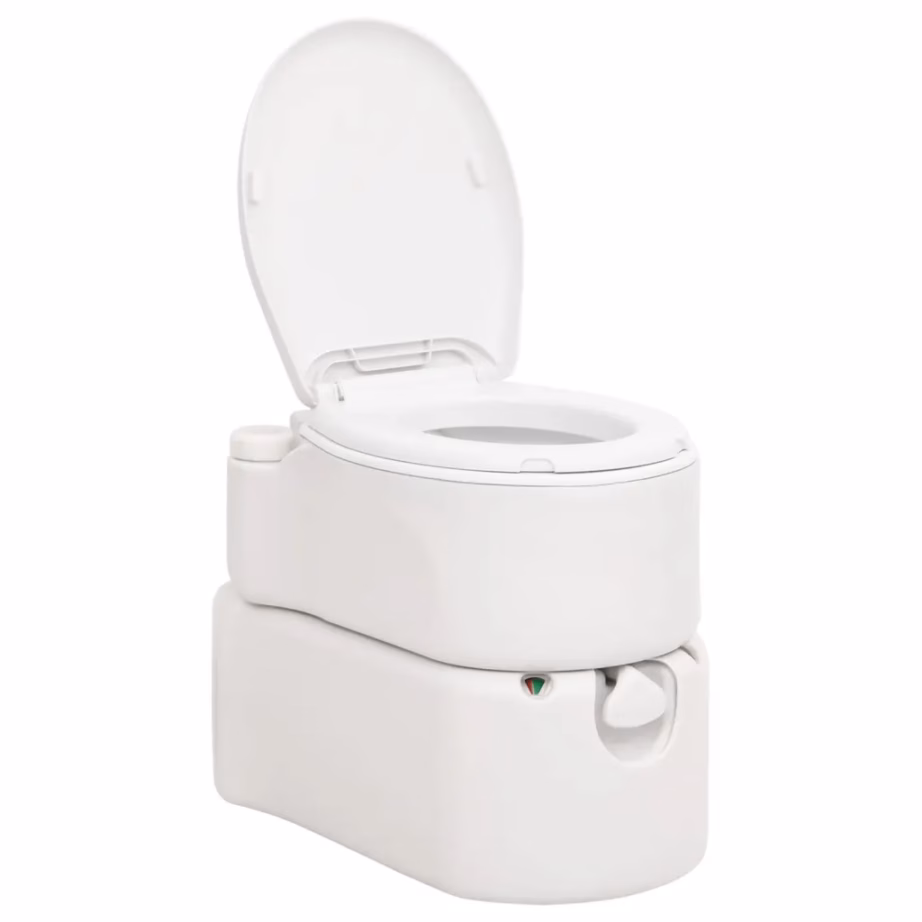 Kaasaskantav matkatualett kolbpumbaga, valge, 24+17 l, HDPE ja email - 3