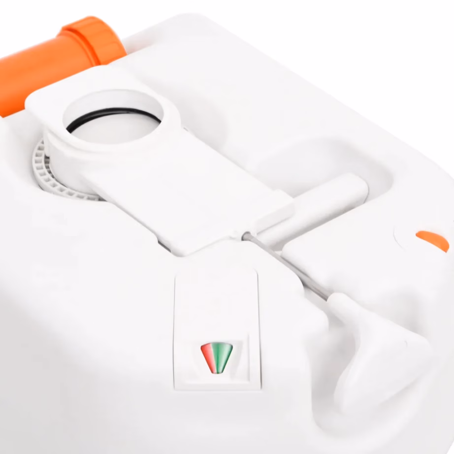 Kaasaskantav matkatualett kolbpumbaga, valge, 24 + 17 l, HDPE ja roostevaba teras - 11