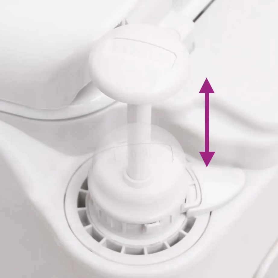 Kaasaskantav matkatualett kolbpumbaga, valge, 24 + 17 l, HDPE ja roostevaba teras - 8