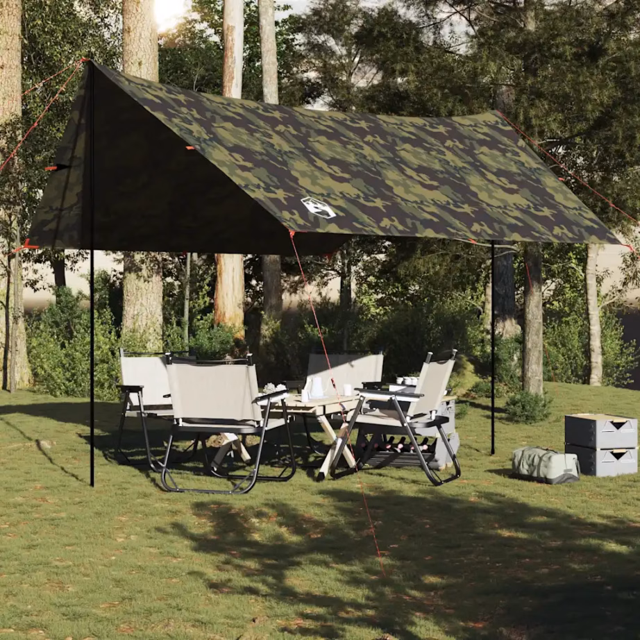 Veekindel kamuflaaž tuulevari matkale, PU-kattega 185T polüester, 462 x 306 x 211 cm - 3