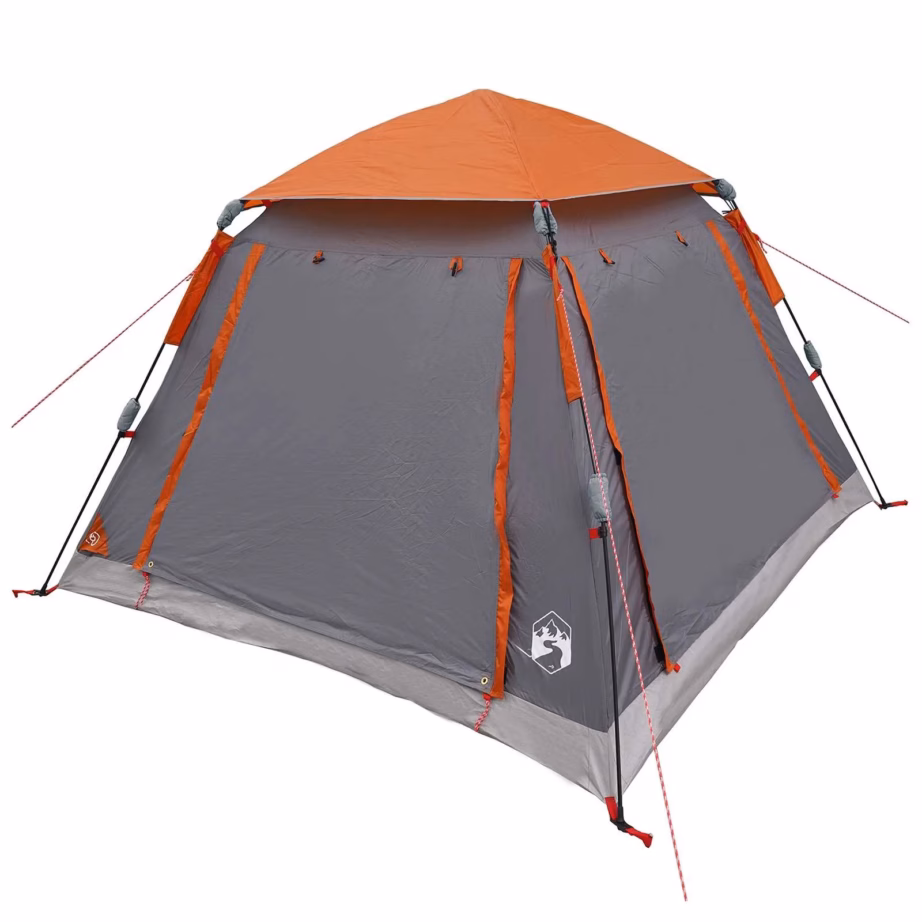 Kiirpaigaldusega 3-kohaline telk vihmakattega, hall/oranž 185T polüester, 205 x 205 x 143 cm - 2