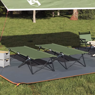 Kokkuklapitav telgvoodi komplekt, 2 tk, roheline, Oxford-kangast, 206 x 76 x 47 cm