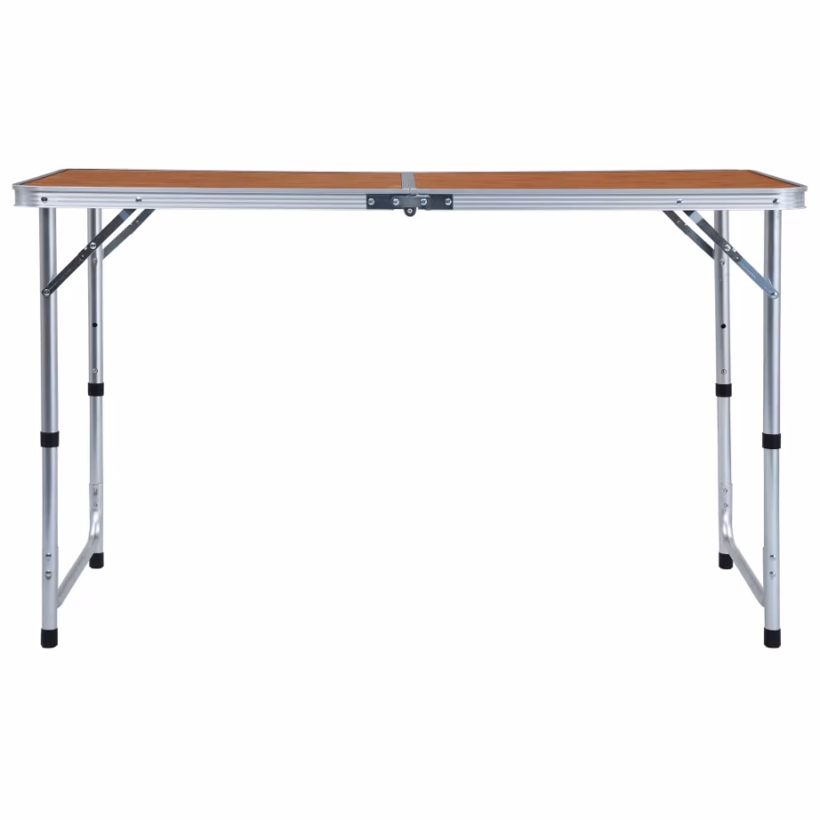 Kokkupandav matkalaud reguleeritava kõrgusega, alumiinium, 120 x 60 cm - 3