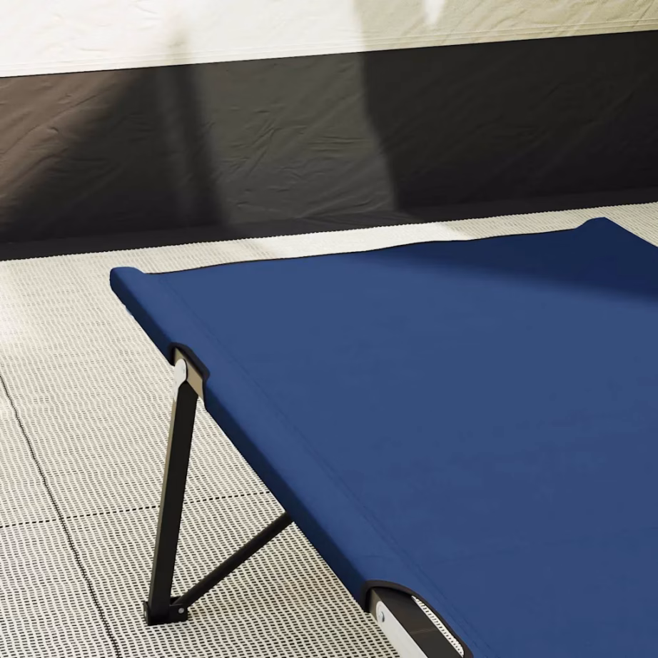 Kokkupandav telkimisvoodi, 2 tk, sinine, Oxford-kangas ja teras, 206 x 76 x 47 cm - 3