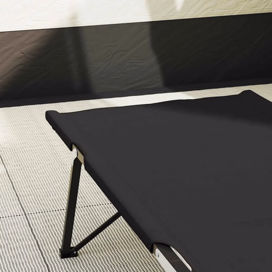 Kokkupandavad telgvoodid, 2 tk, must, Oxford-kangas ja terasraam, 206 x 76 x 47 cm - 3