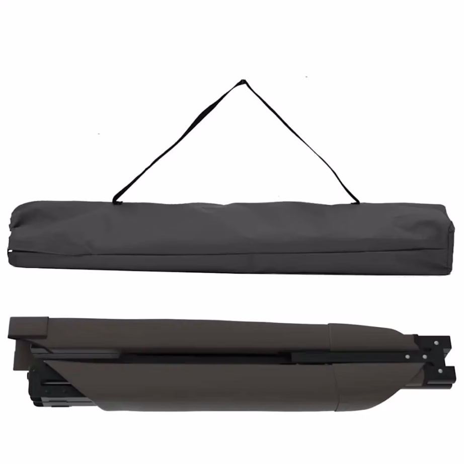 Kokkupandavad telgvoodid, 2 tk, must Oxfordi kangas, terasraamiga, 210 x 80 x 46 cm - 6