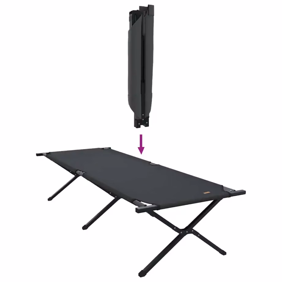 Kokkupandavad telgvoodid, 2 tk, must Oxfordi kangas, terasraamiga, 210 x 80 x 46 cm - 10