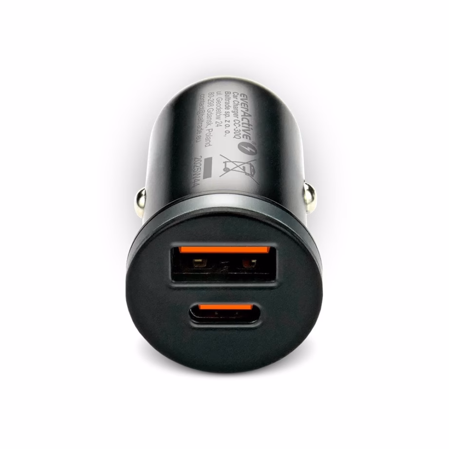 Autolaadija everActive CC-30Q, USB-A + USB-C, Quick Charge 3.0, PD, 35 W - 2