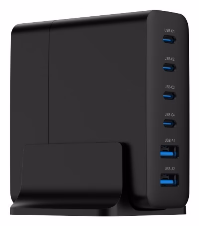 Mobiiliseadme laadija Gembird TA-UC-2A4C-PD75-01-BK, 75 W, 4×USB-C + 2×USB-A