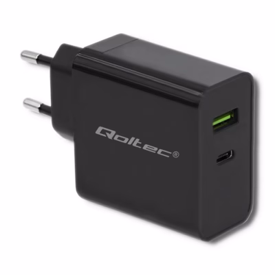 Võrgulaadija Qoltec 51717, 45 W, USB-C PD ja USB, must