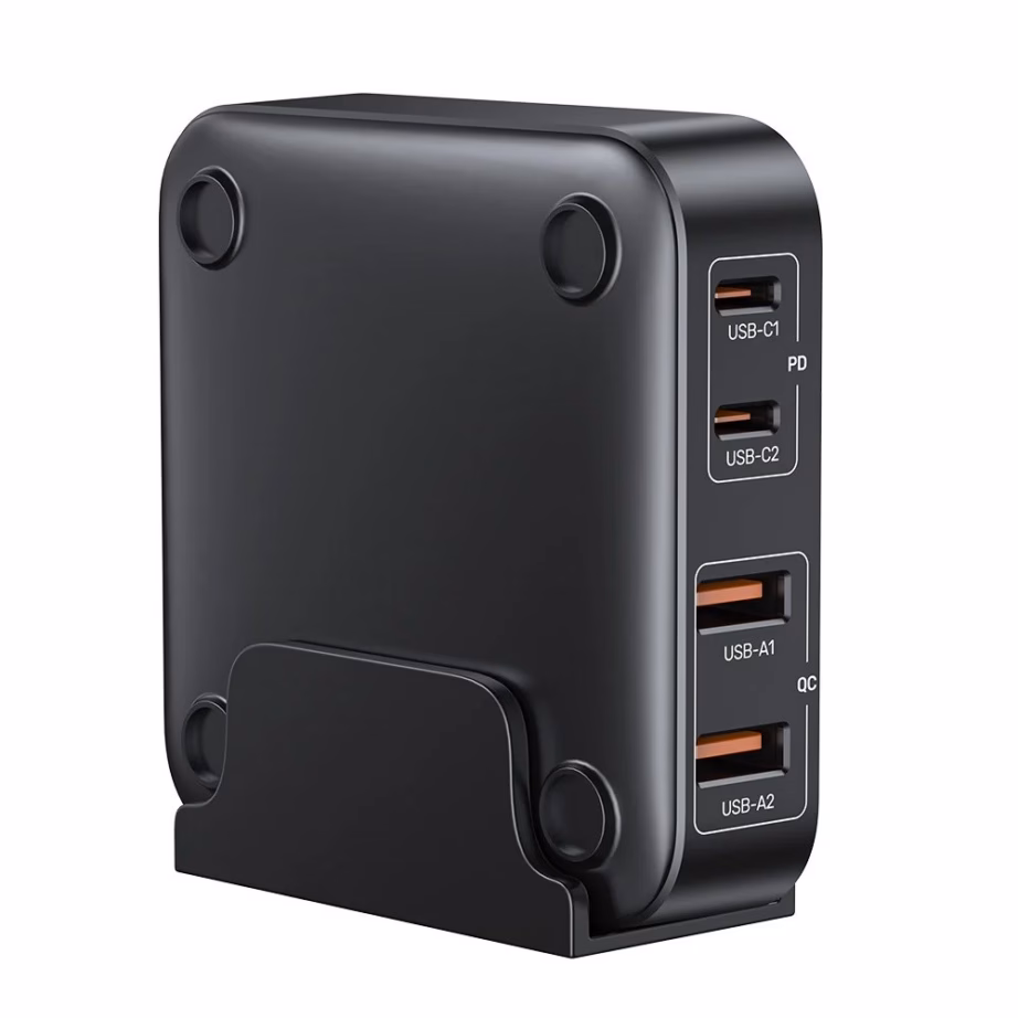 GaN-võrgulaadija UNITEK P1229ABK01-EU, 100 W, 2× USB-C + 2× USB-A, must - 5