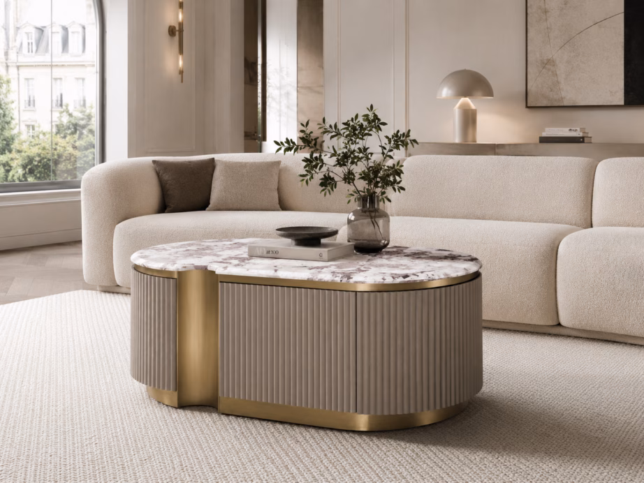 Marmorimustriga diivanilaud Livin Hill Stilig SST914C-7036, tume taupe - 4
