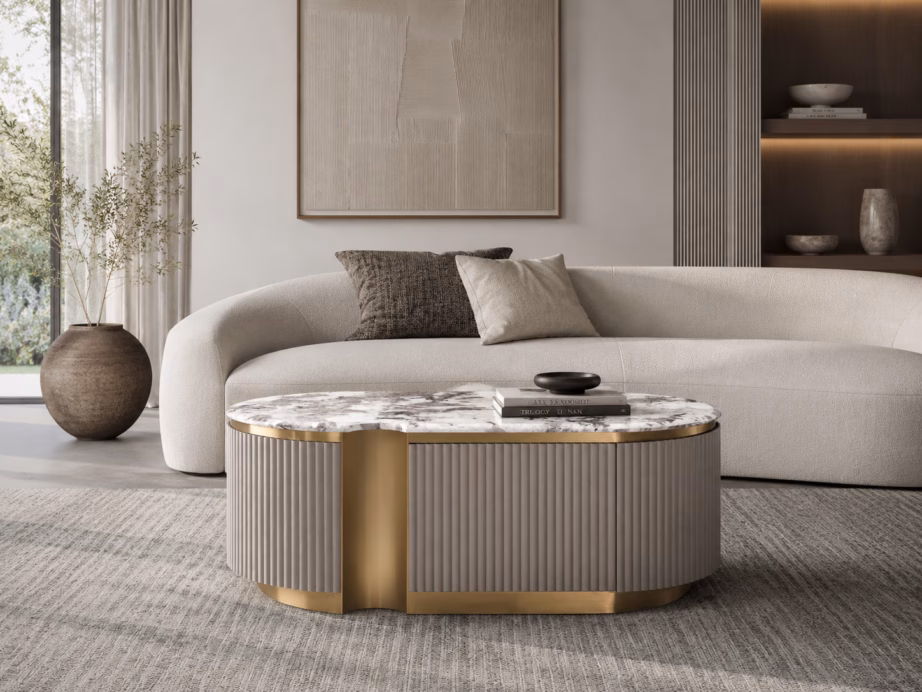 Marmorimustriga diivanilaud Livin Hill Stilig SST914C-7036, tume taupe - 5