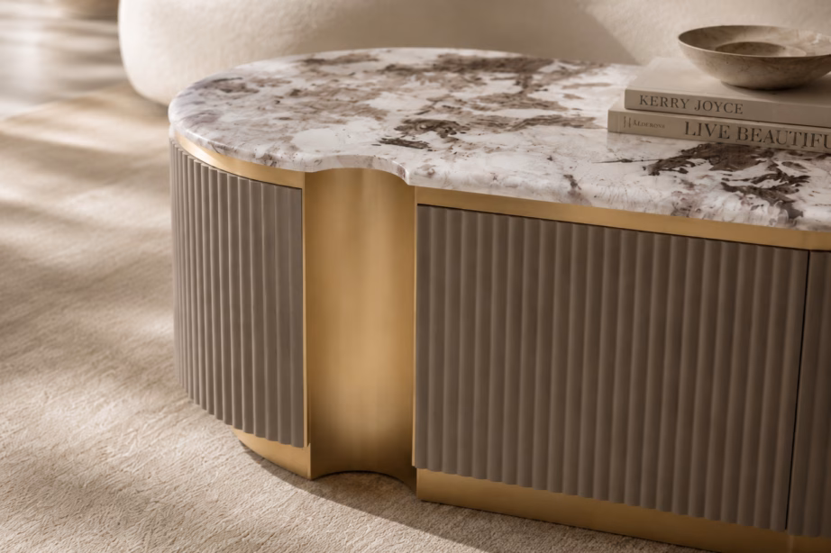 Marmorimustriga diivanilaud Livin Hill Stilig SST914C-7036, tume taupe - 10