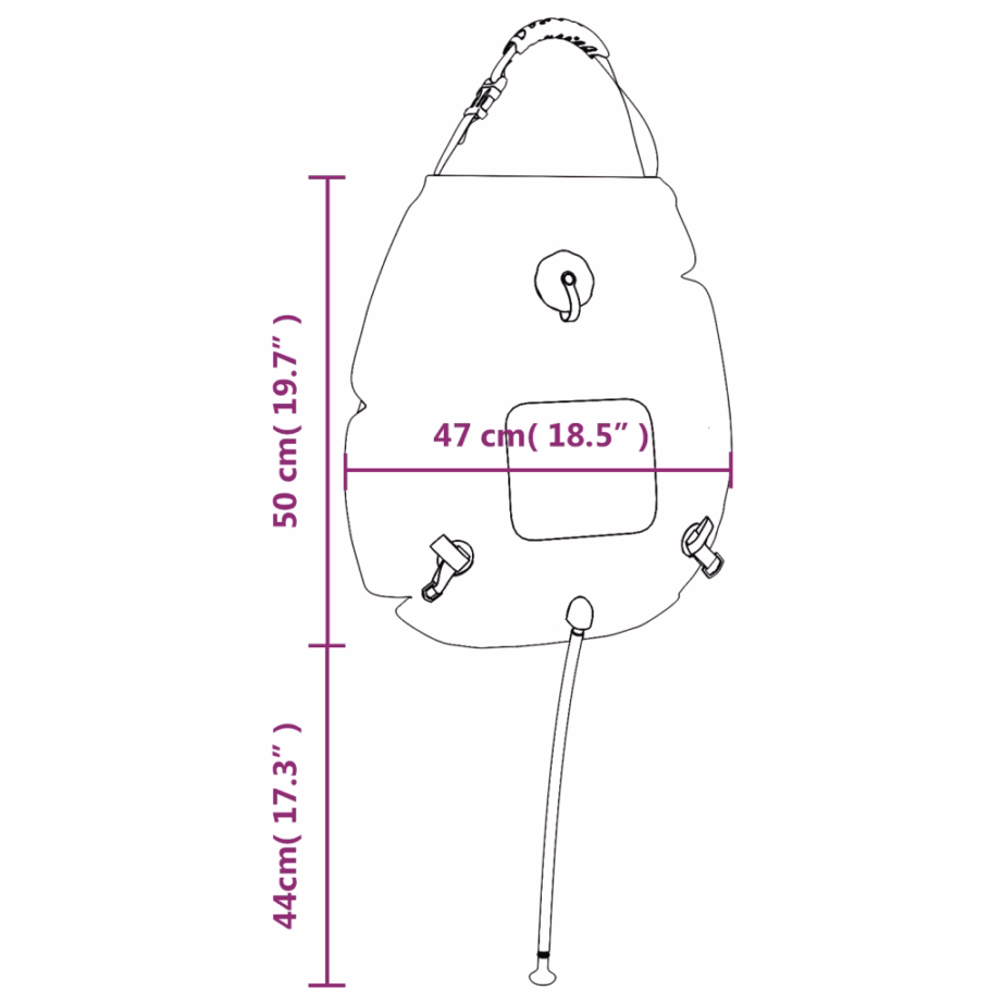 Matka päikesedušikott, sinine, 20 l, PVC - 12