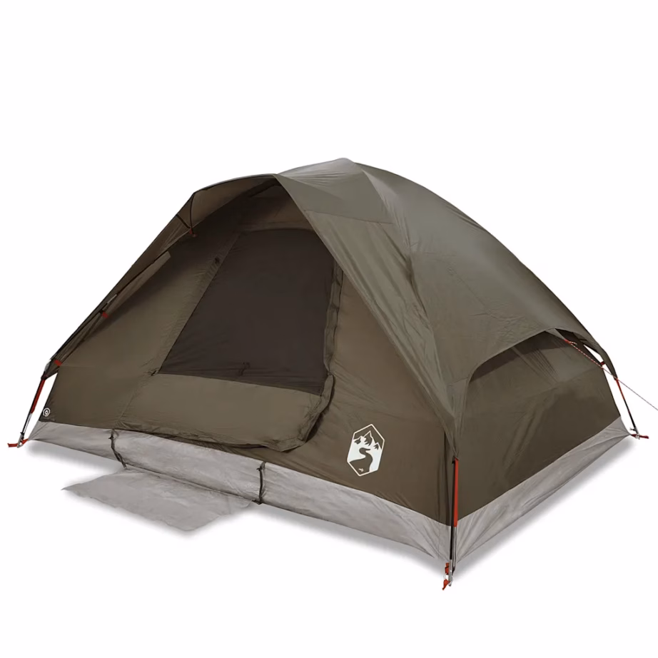 Veekindel kuppelmatkatelk 4 inimesele, pruun, PU-kattega 185T polüester, 277 x 217 x 155 cm - 2
