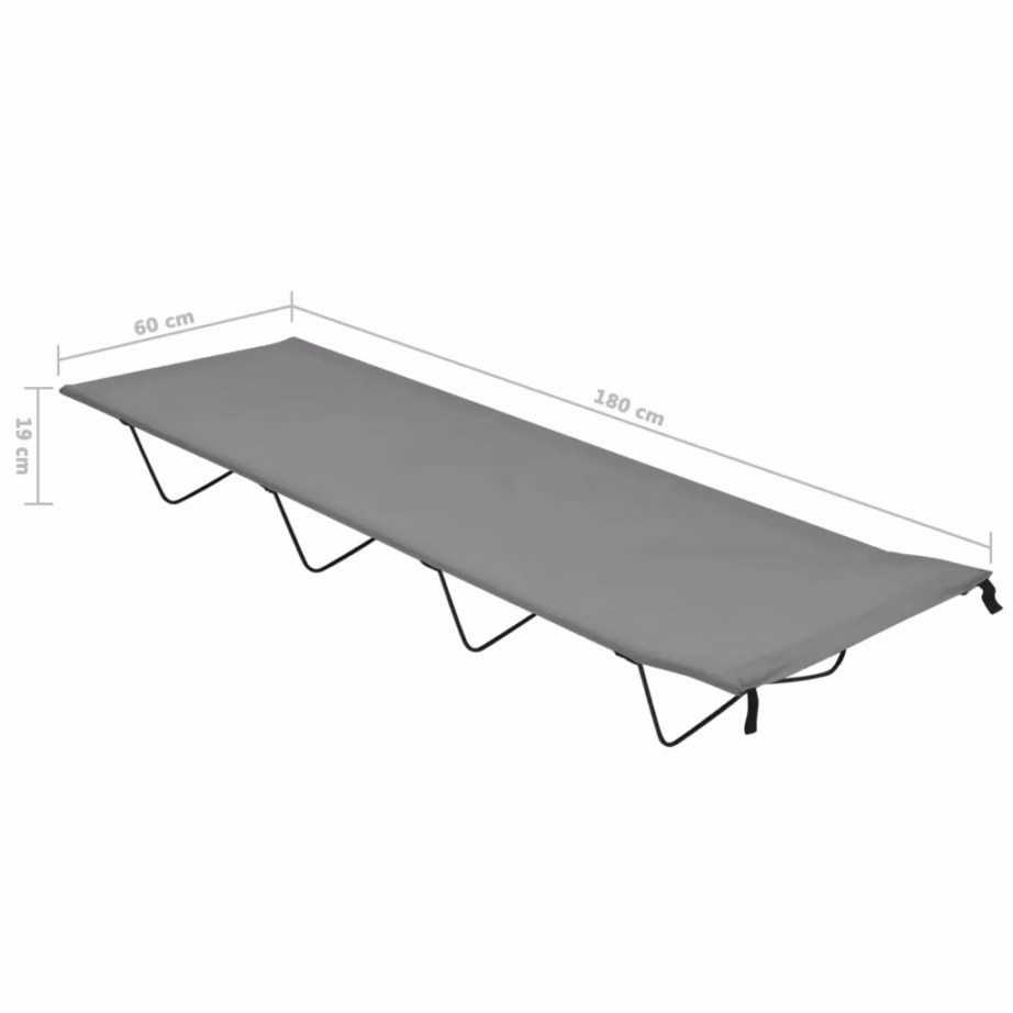 Matkavoodi 180 x 60 x 19 cm, hall, 600D oxford-kangas ja teras - 6