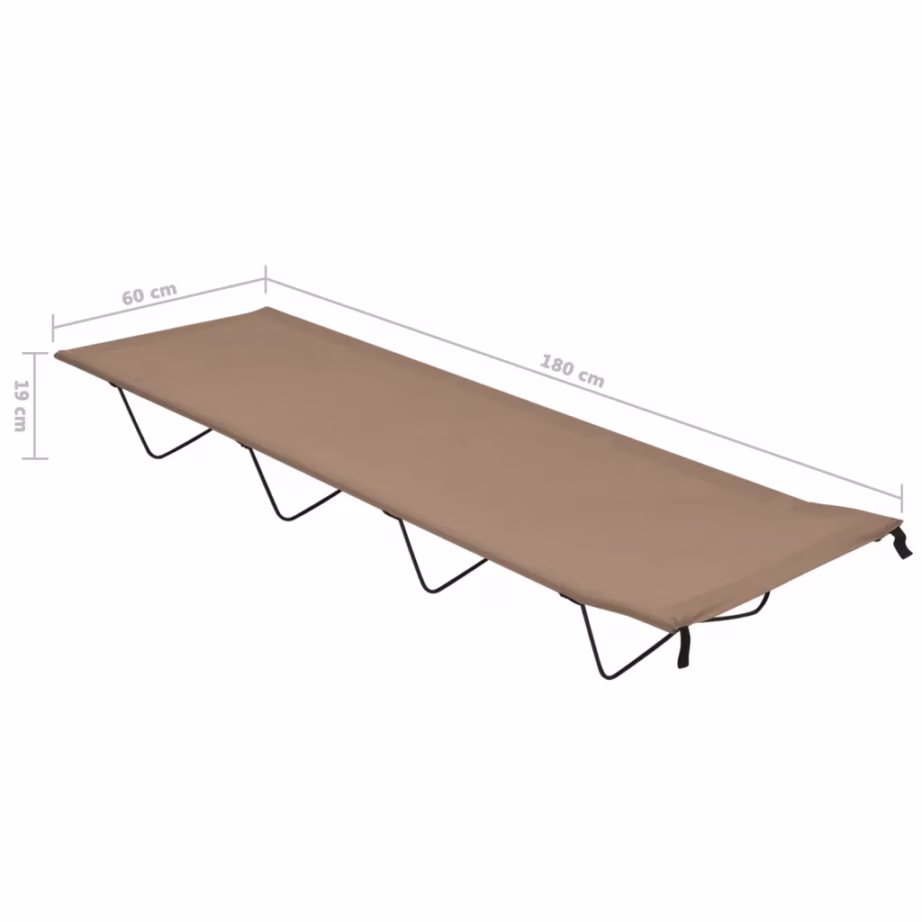 Matkavoodi 600D oxford-kangast ja terasraamiga, pruunikashall, 180 x 60 x 19 cm - 6