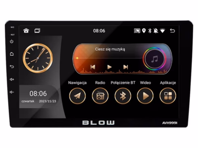 1DIN autoraadio BLOW AVH-9991, 9" LCD-ekraan, Android, Wi‑Fi, GPS ja CarPlay