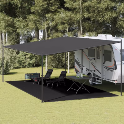 Must HDPE telgimatt terrassi ja haagissuvila ette, 400 x 700 cm
