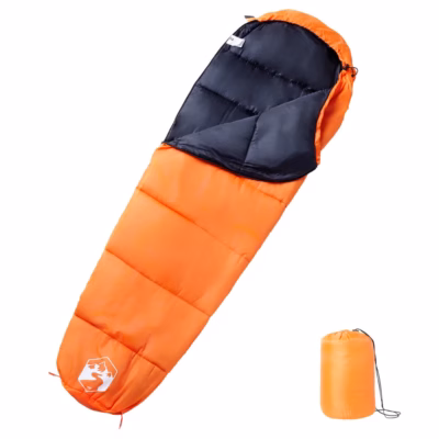 Muumia magamiskott täiskasvanutele, 3 hooaega, oranž-must, 208 x 71 cm, 10–20 °C
