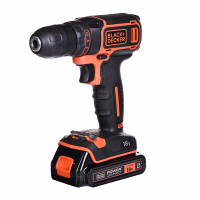 Akutrell-kruvikeeraja Black+Decker BDCDC18, 18 V, 2 × 1,5 Ah Li-Ion, 30 Nm