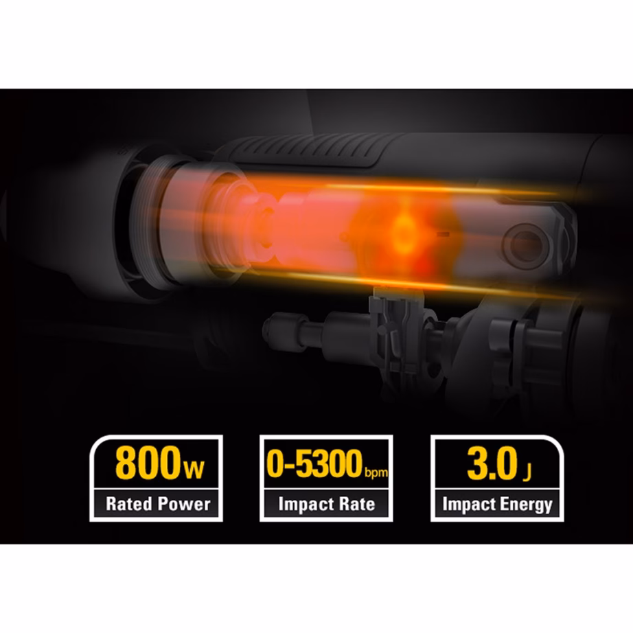 Toitejuhtmega puurvasar CATERPILLAR DX26, SDS Plus, 800 W, 3 J - 6