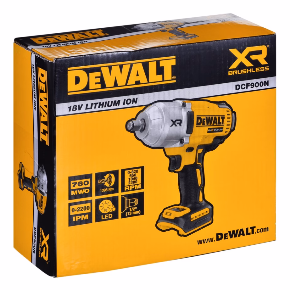 Akulöökmutrikeeraja DeWalt DCF900N, 18 V, 1/2″, 1355 Nm, harjavaba - 8