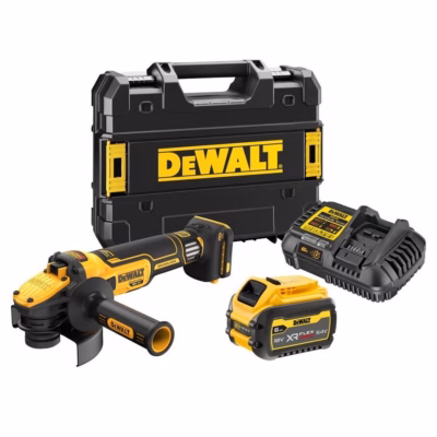 Nurklihvija DeWalt DCG409VST1-QW, 125 mm, 18 V, 1×6 Ah aku, laadija ja kohver
