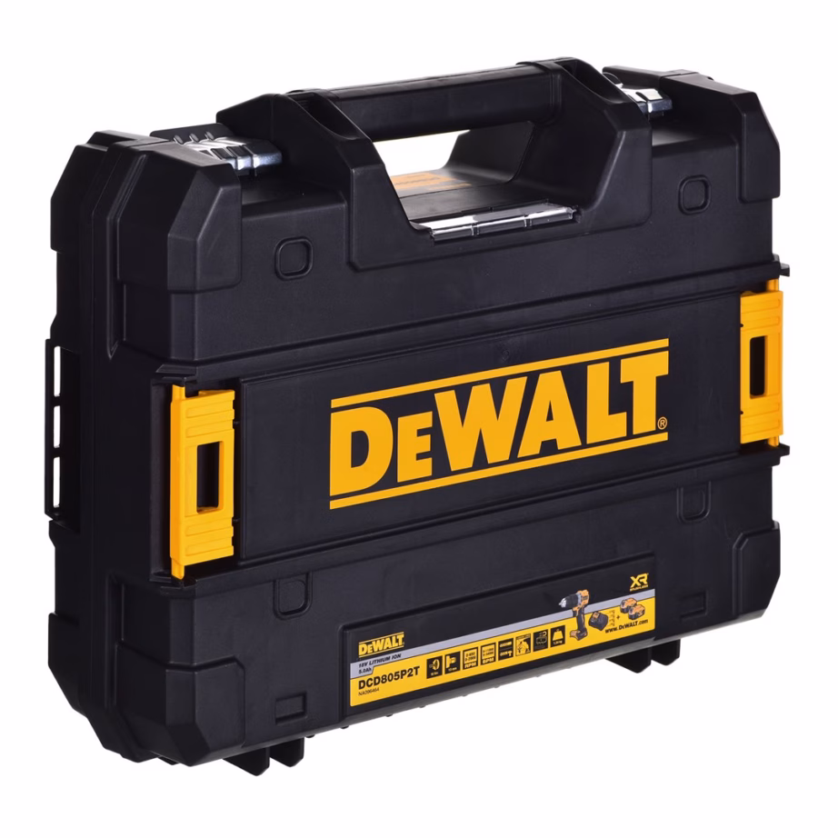 Akutrell-kruvikeeraja DeWalt DCD805P2T, 18 V, 2 × 5 Ah, löögifunktsioon, TSTAK - 12