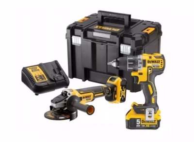 Akutööriistakomplekt DeWalt DCK2020P2T, 18 V, 2 × 5 Ah, akutrell ja nurklihvija