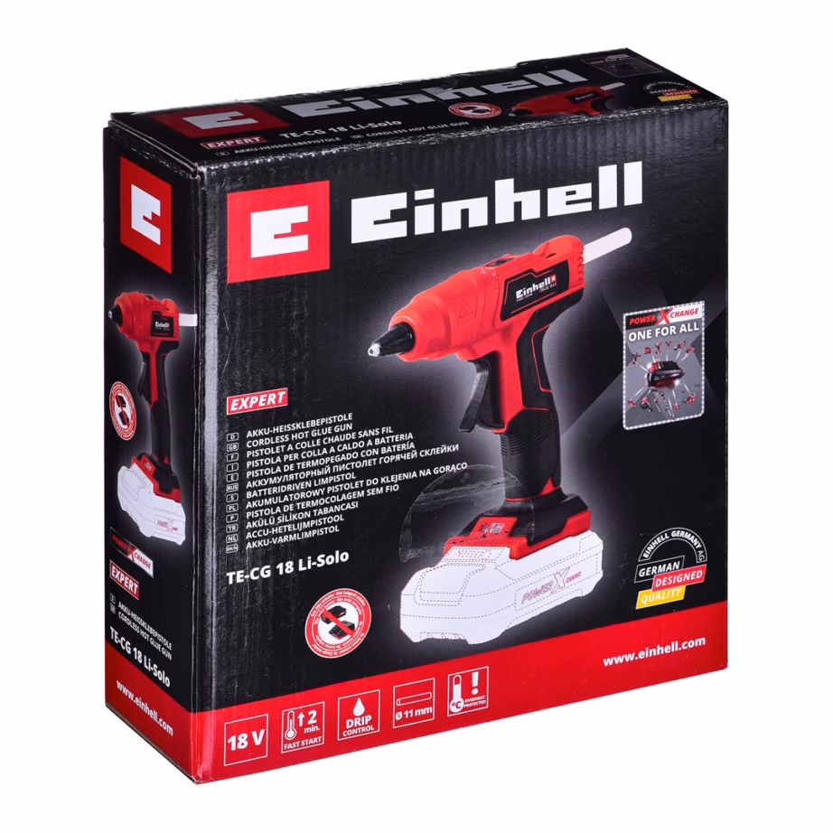 Akuliimipüstol EINHELL TE-CG 18 Li-Solo, 18 V, max 170 °C, liimipulk Ø 1,1 cm - 5