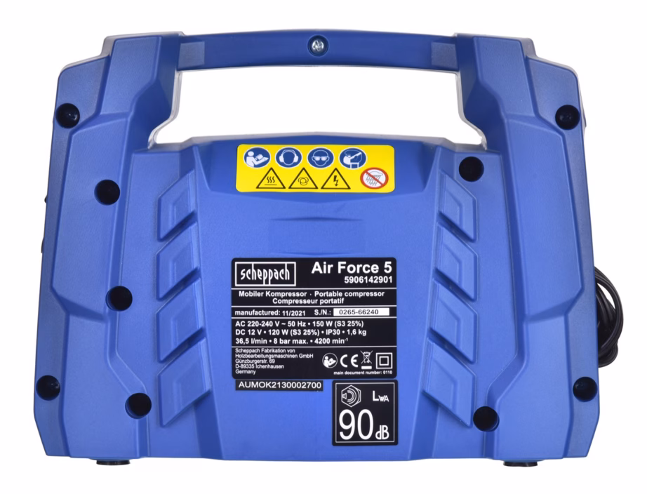 Kaasaskantav kompressor Scheppach AIR-FORCE 5 5906142901, 8 bar, 220–240 V - 4