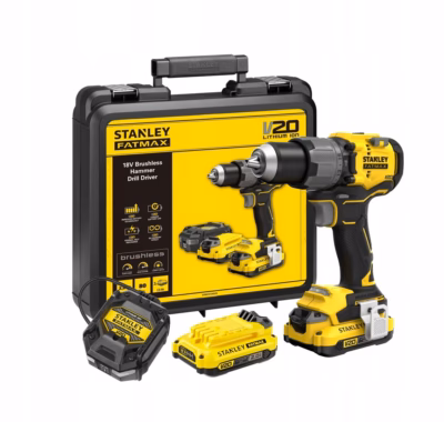 Akutrell-kruvikeeraja STANLEY FATMAX V20 SFMCD725D2K, 18 V, 80 Nm, 2×2,0 Ah