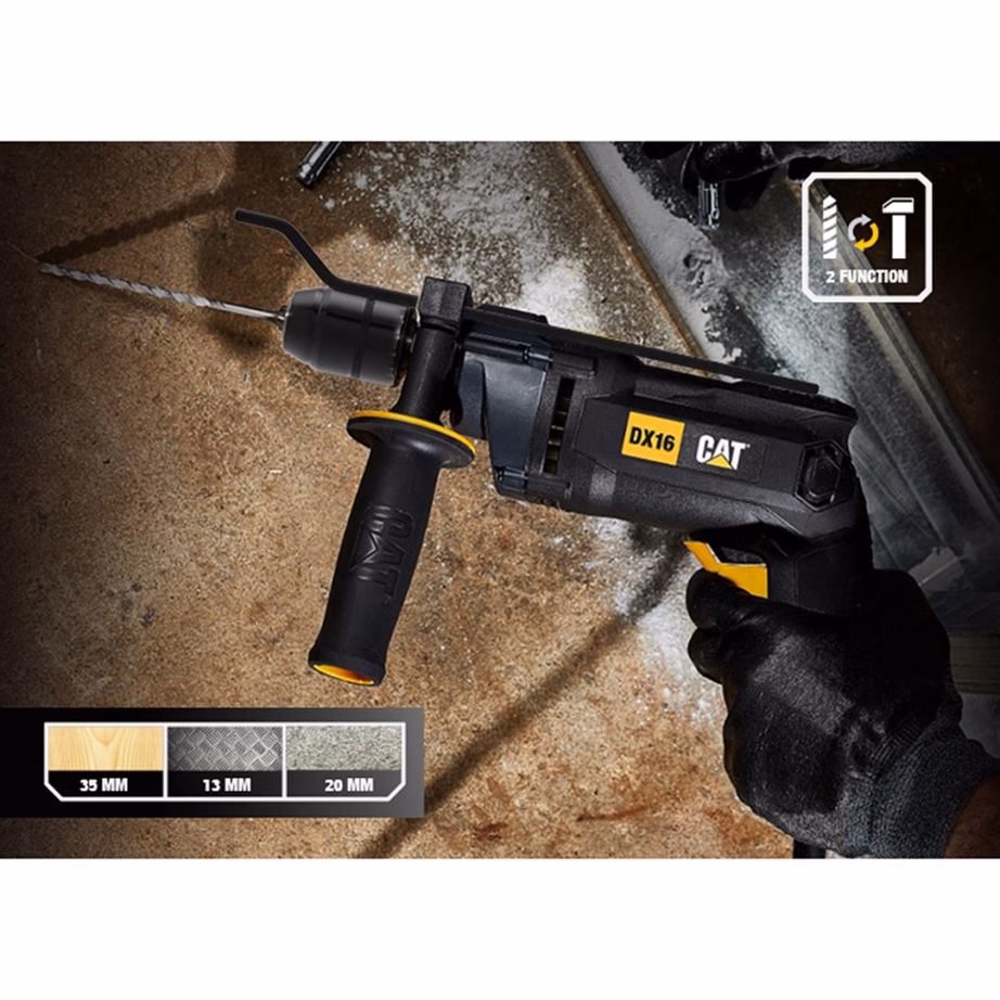 Juhtmega lööktrell CATERPILLAR CAT DX16, 850 W, 13 mm padrun - 2