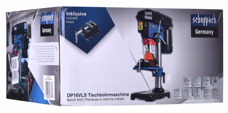 Lauapuurpink Scheppach DP16VLS, 500 W, kuni 16 mm, 435 × 220 × 600 mm - 18
