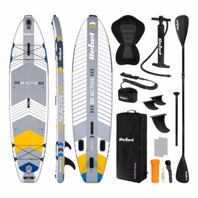 Täispuhutav SUP-laud Rebel Active SUP Board Pro RBA-4518-WH, 335 × 84 × 15 cm