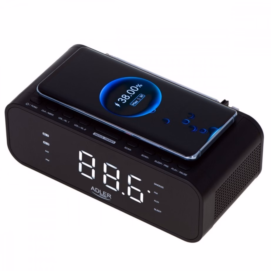 Äratuskellraadio Adler AD 1192b, Bluetooth, FM/AM, LED-ekraan, must - 5
